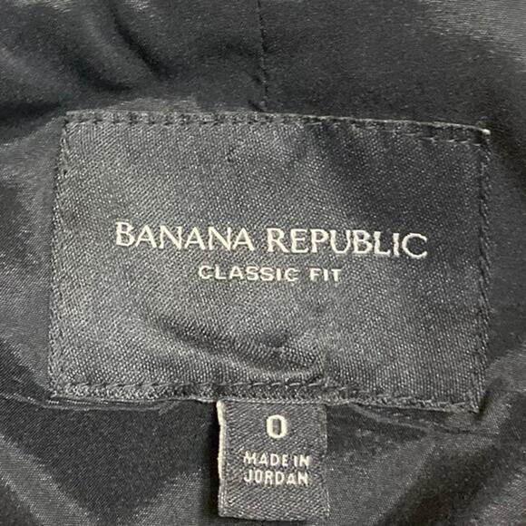 Banana Republic Women's Black Wool Long Sleeve Classic Fit Blazer Coat Jacket 0 - Picture 3 of 4